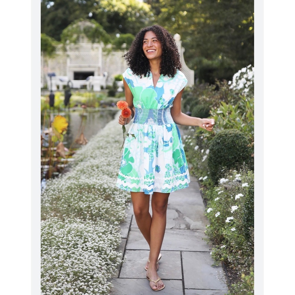 CK Bradley Bayberry Narnia Sea Mist Cotton‎ Dress Green Blue White Size M